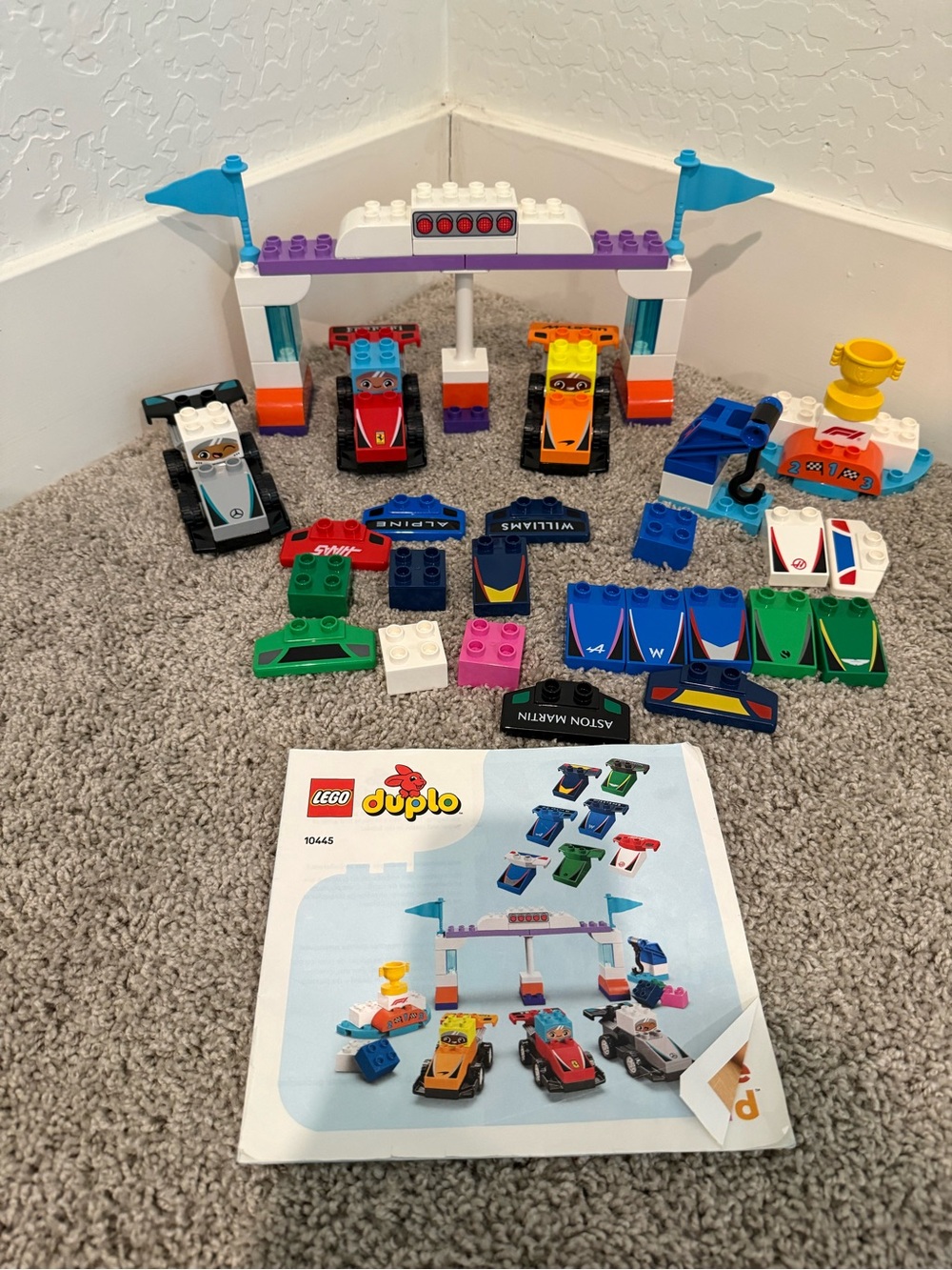 LEGO DUPLO Town F1 Team Race Cars & Drivers Building Toy for Toddlers 10445